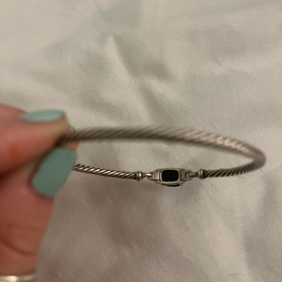 David Yurman Petite Wheaton & Diamonds 3mm Black Onyx Bracelet - Picture 2 of 7